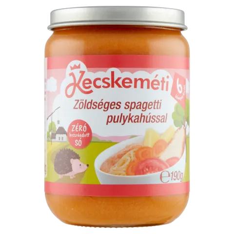 Kecskeméti bébiétel 190 g zöldséges spagetti pulykahússal 6 hó+ termékhez kapcsolódó kép