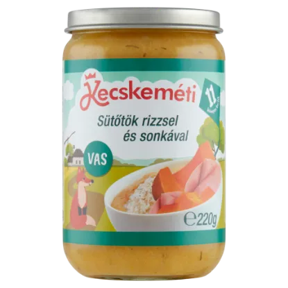 Kecskeméti bébiétel 220 g sütőtök rizzsel és sonkával 11 hó+ termékhez kapcsolódó kép