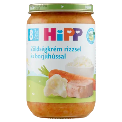 HiPP bio bébiétel 220 g zöldségkrém rizzsel és borjúhússal 8 hó+ termékhez kapcsolódó kép