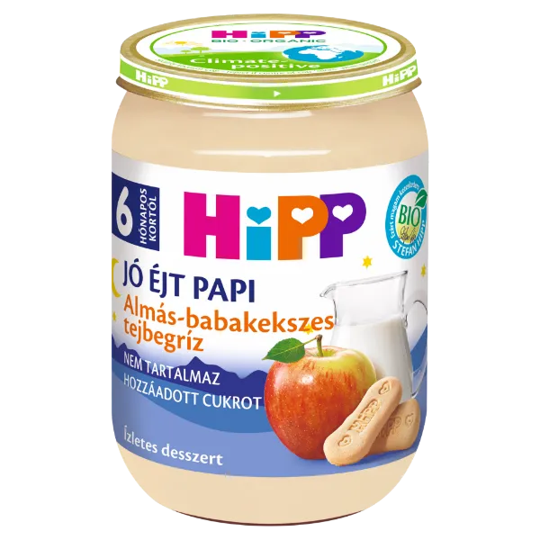 HiPP Jó Éjt Papi BIO bébidesszert 190 g almás-babakekszes tejbegríz 6 hó+ termékhez kapcsolódó kép
