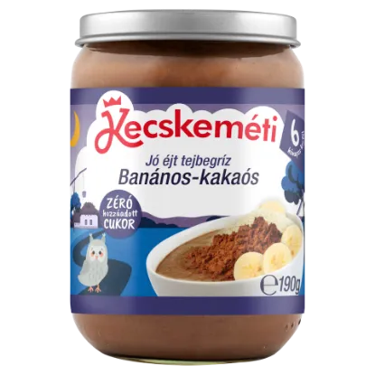 Kecskeméti Jó éjt bébidesszert 190 g tejbegríz banános-kakaós 6 hó+ termékhez kapcsolódó kép