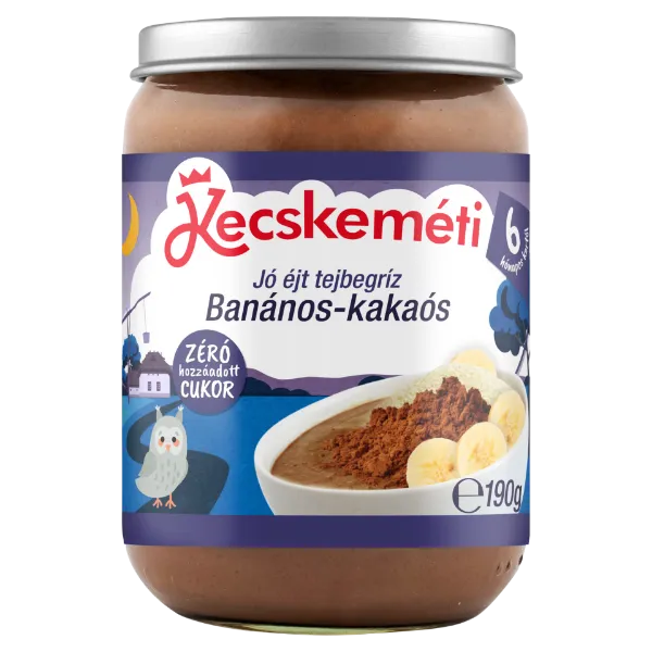 Kecskeméti Jó éjt bébidesszert 190 g tejbegríz banános-kakaós 6 hó+ termékhez kapcsolódó kép