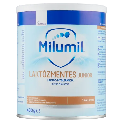Milumil Laktózmentes Junior speciális gyógyászati célra szánt élelmiszer 1 éves kortól 400 g termékhez kapcsolódó kép