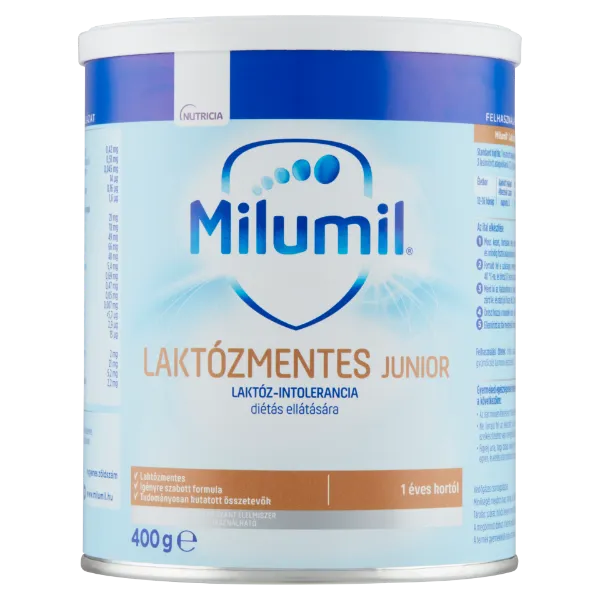 Milumil Laktózmentes Junior speciális gyógyászati célra szánt élelmiszer 1 éves kortól 400 g termékhez kapcsolódó kép