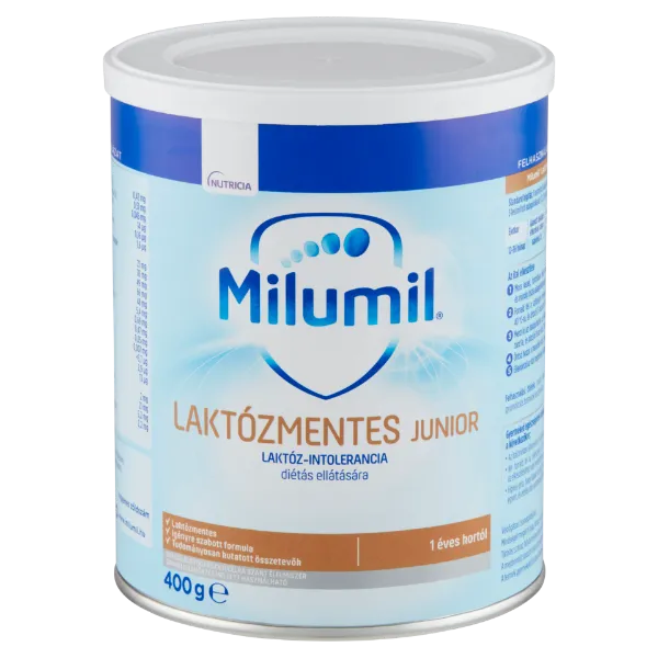 Milumil Laktózmentes Junior speciális gyógyászati célra szánt élelmiszer 1 éves kortól 400 g termékhez kapcsolódó kép