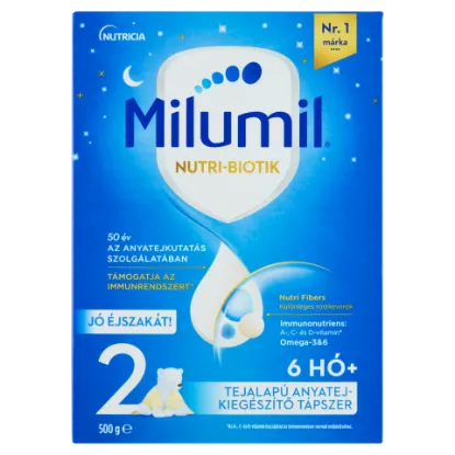 Milumil Nutri-Biotik Jó éjszakát! 2 tejalapú, anyatej-kiegészítő tápszer 6 hó+ 500 g termékhez kapcsolódó kép