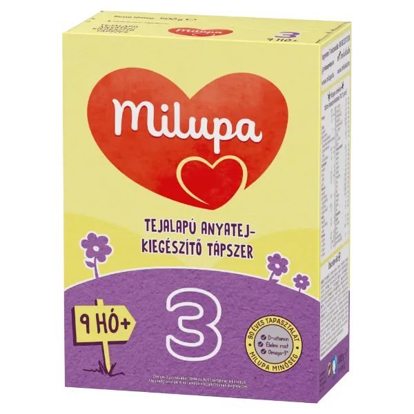 Milupa 3 tejalapú anyatej-kiegészítő tápszer 500 g 9 hó+ termékhez kapcsolódó kép