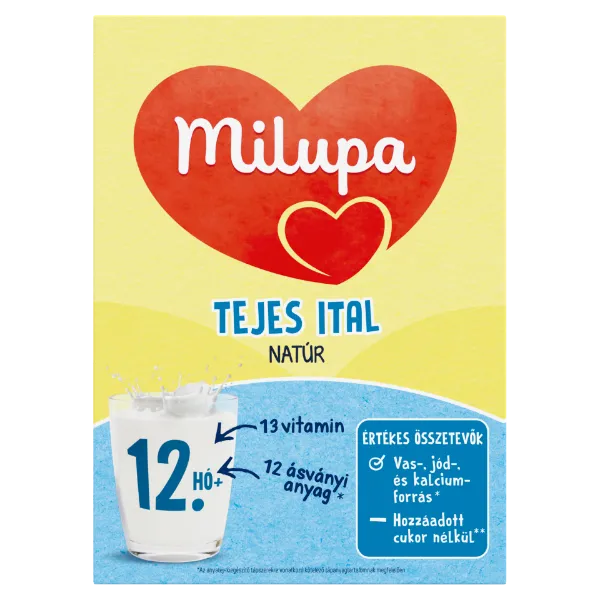 Milupa natúr tejes ital tejalapú anyatej-kiegészítő tápszer 12 hó+ 500 g termékhez kapcsolódó kép