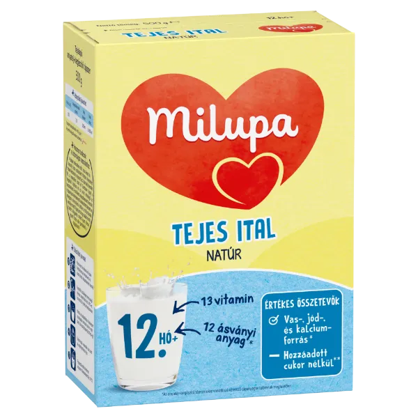 Milupa natúr tejes ital tejalapú anyatej-kiegészítő tápszer 12 hó+ 500 g termékhez kapcsolódó kép