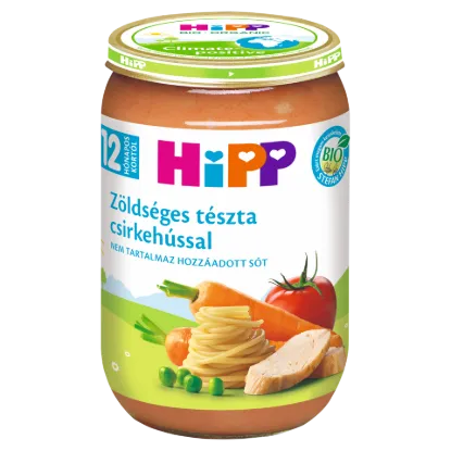HiPP bio bébiétel 220 g zöldséges tészta csirkehússal 12 hó+ termékhez kapcsolódó kép