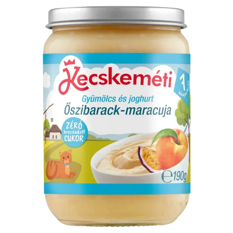 Kecskeméti bio gyümölcs és joghurt bébidesszert 190 g őszibarack-maracuja 7 hó+ termékhez kapcsolódó kép