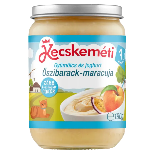 Kecskeméti bio gyümölcs és joghurt bébidesszert 190 g őszibarack-maracuja 7 hó+ termékhez kapcsolódó kép