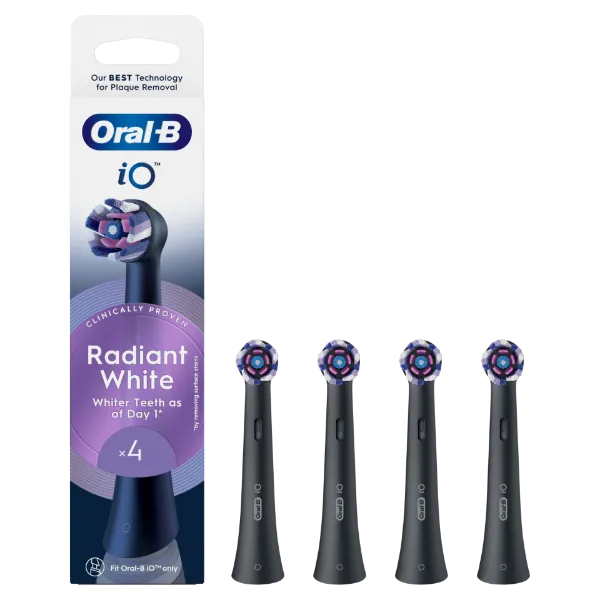 Oral-B iO Series Radiant White, Fekete, Eredeti Fogfehérítő Fogkefefej, 4 termékhez kapcsolódó kép