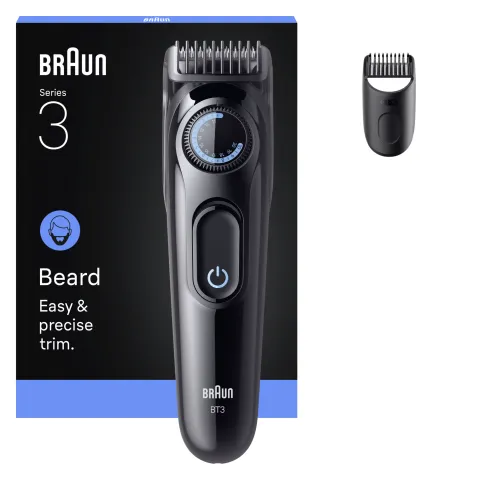 Braun Series 3 Szakállvágó, +2 Formázóeszköz, 20 Hosszbeállítás, Éles Pengék, BT3500, Fekete termékhez kapcsolódó kép