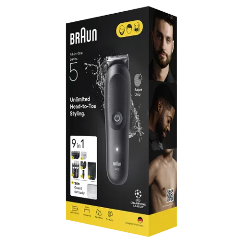 Braun Series 5 Multifunkciós Készlet, 9 az 1-ben Szőrtelenítő, Éles Penge, Testszőrnyírás, AIO5540 termékhez kapcsolódó kép