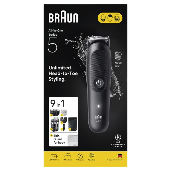 Braun Series 5 Multifunkciós Készlet, 9 az 1-ben Szőrtelenítő, Éles Penge, Testszőrnyírás, AIO5540 termékhez kapcsolódó kép