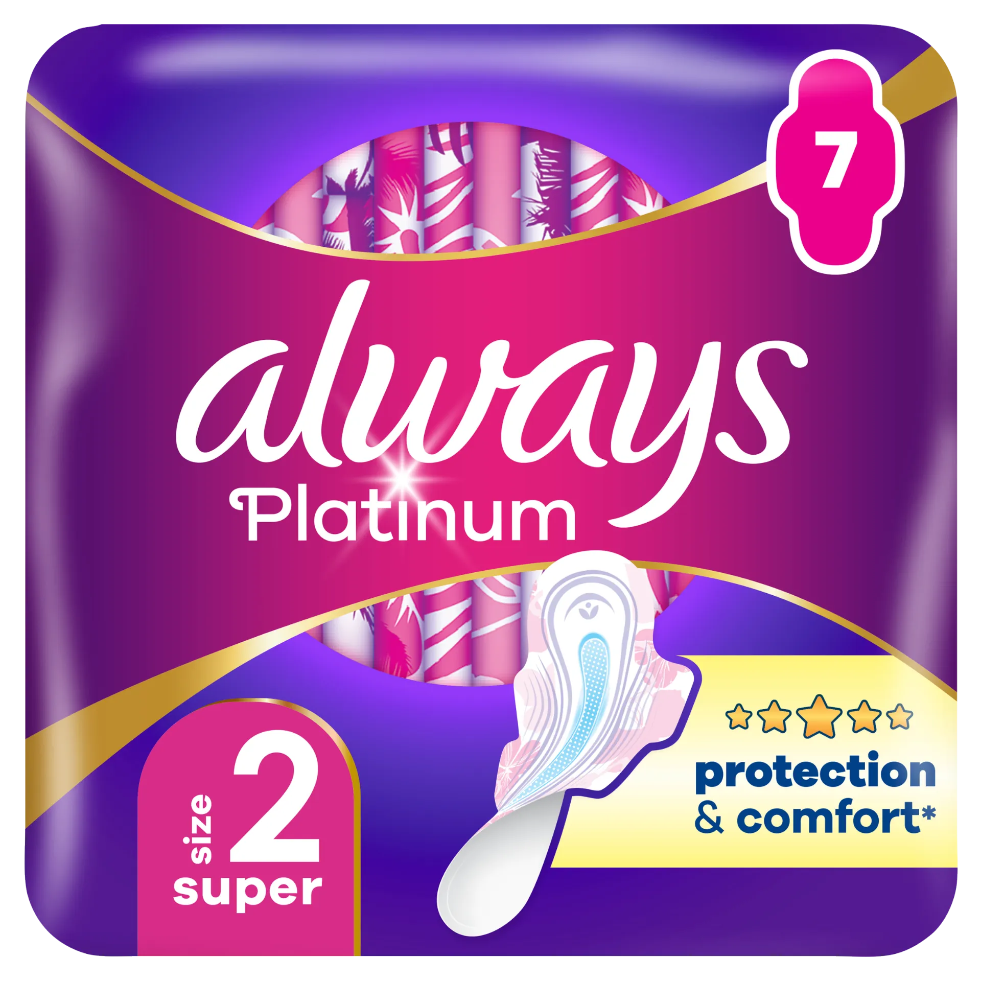 Always Platinum Super (2-es méret) Szárnyas Egészségügyi Betét, 7 db