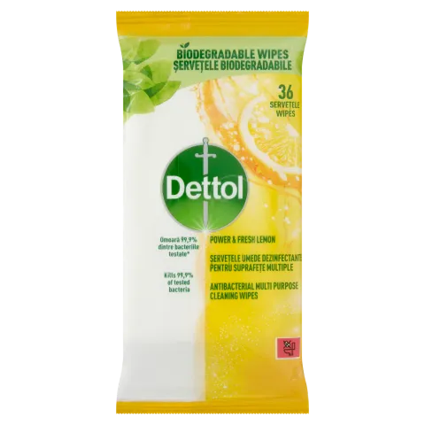 Dettol Power&Fresh univerzális felülettisztító törlőkendő Citrom 36db termékhez kapcsolódó kép