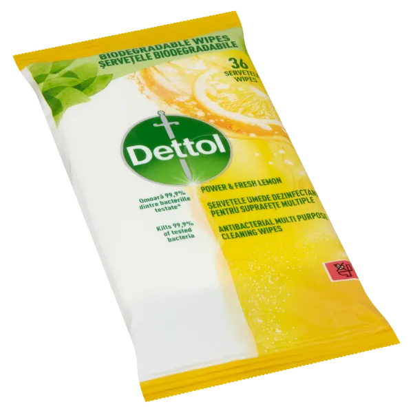 Dettol Power&Fresh univerzális felülettisztító törlőkendő Citrom 36db termékhez kapcsolódó kép