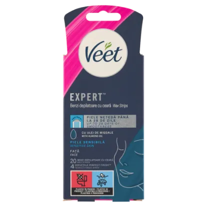 Veet Expert használatra kész hideggyanta szalagok – Arcra, érzékeny bőrre 20 db termékhez kapcsolódó kép