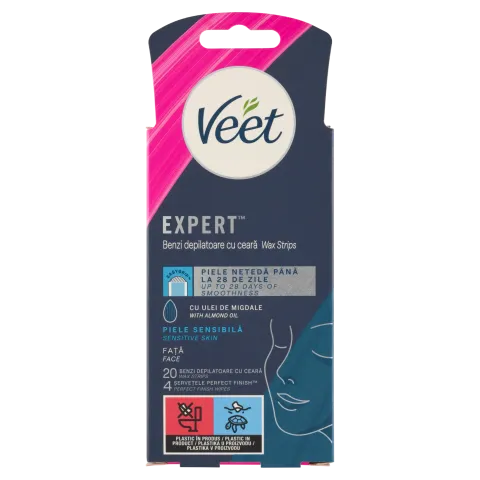 Veet Expert használatra kész hideggyanta szalagok – Arcra, érzékeny bőrre 20 db termékhez kapcsolódó kép