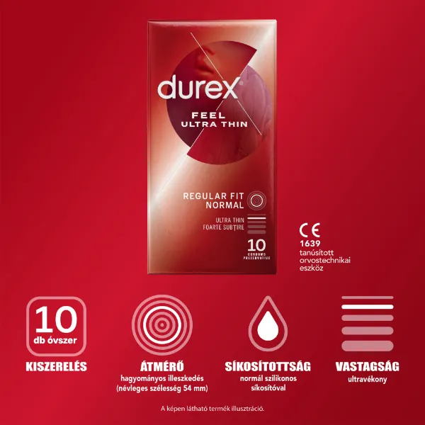 Durex Feel Ultra Thin 10db termékhez kapcsolódó kép