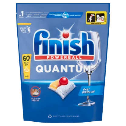Finish Powerball Quantum All in 1 mosogatógép-kapszula, Lemon, 60 db termékhez kapcsolódó kép