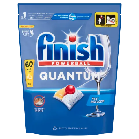 Finish Powerball Quantum All in 1 mosogatógép-kapszula, Lemon, 60 db termékhez kapcsolódó kép