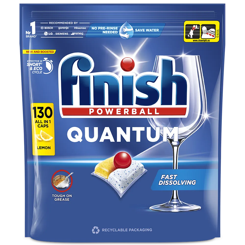 Finish Powerball Quantum All in 1 mosogatógép-kapszula, Lemon 130db