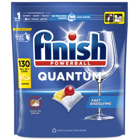 Finish Powerball Quantum All in 1 mosogatógép-kapszula, Lemon 130db termékhez kapcsolódó kép