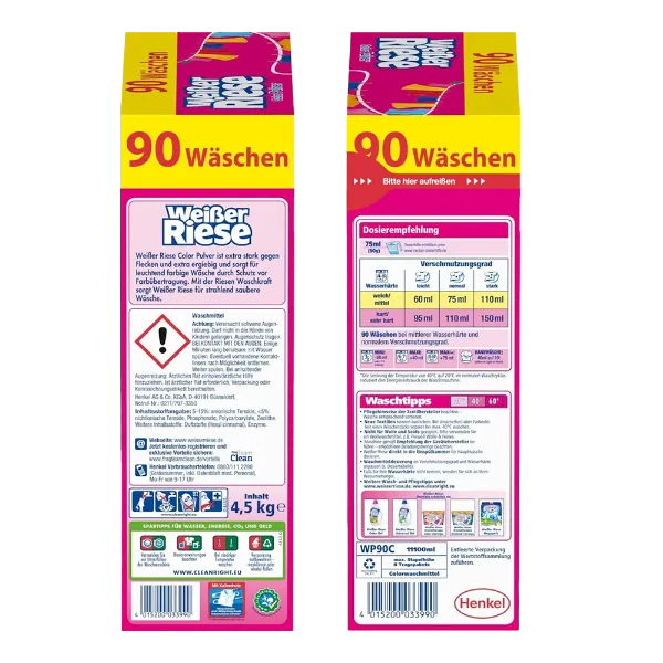 Weisser Riese mosópor dobozos 90 mosás 4,5 kg Color termékhez kapcsolódó kép
