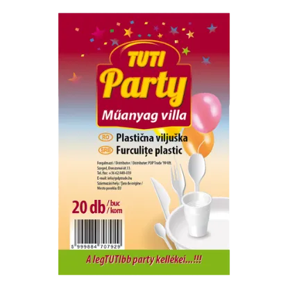TUTI Party újrahasználható villa műanyag (20 db-os) termékhez kapcsolódó kép