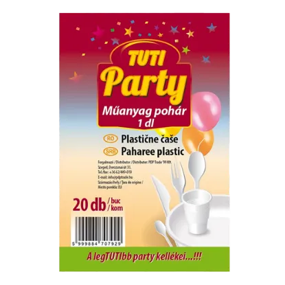 TUTI Party pohár műanyag 1 dl (20 db) termékhez kapcsolódó kép
