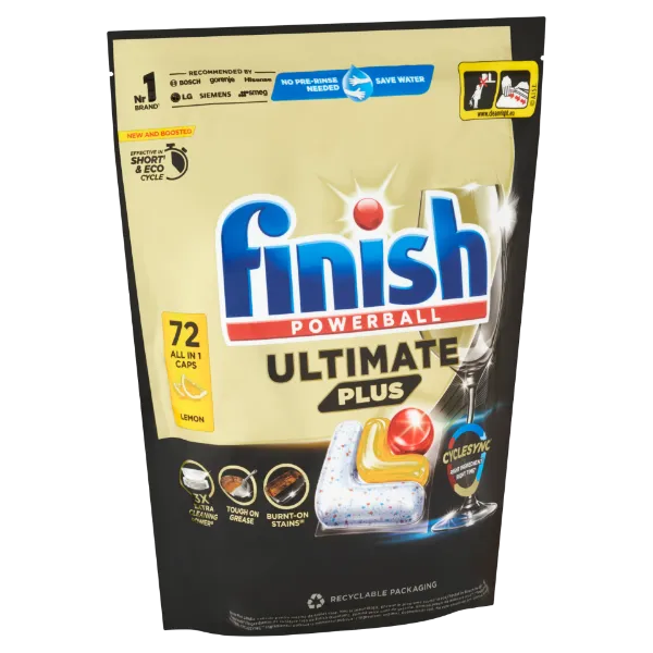 Finish Ultimate Plus All in 1 mosogatógép kapszula, Lemon, 72 db termékhez kapcsolódó kép