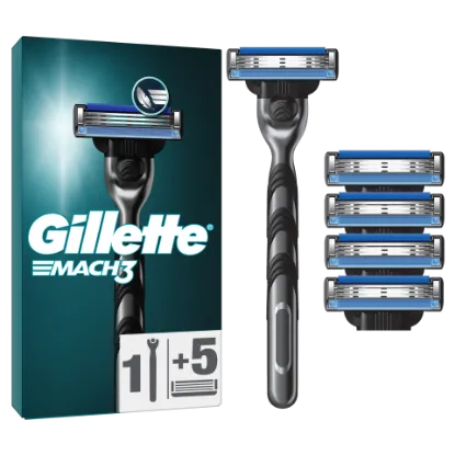 Gillette Mach3 Férfi Borotva, 1 db Gillette Borotva, 5 db Borotvabetét termékhez kapcsolódó kép