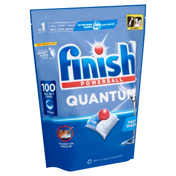 Finish Powerball Quantum All in 1 Regular mosogatógép kapszula 100 db 1040 g termékhez kapcsolódó kép
