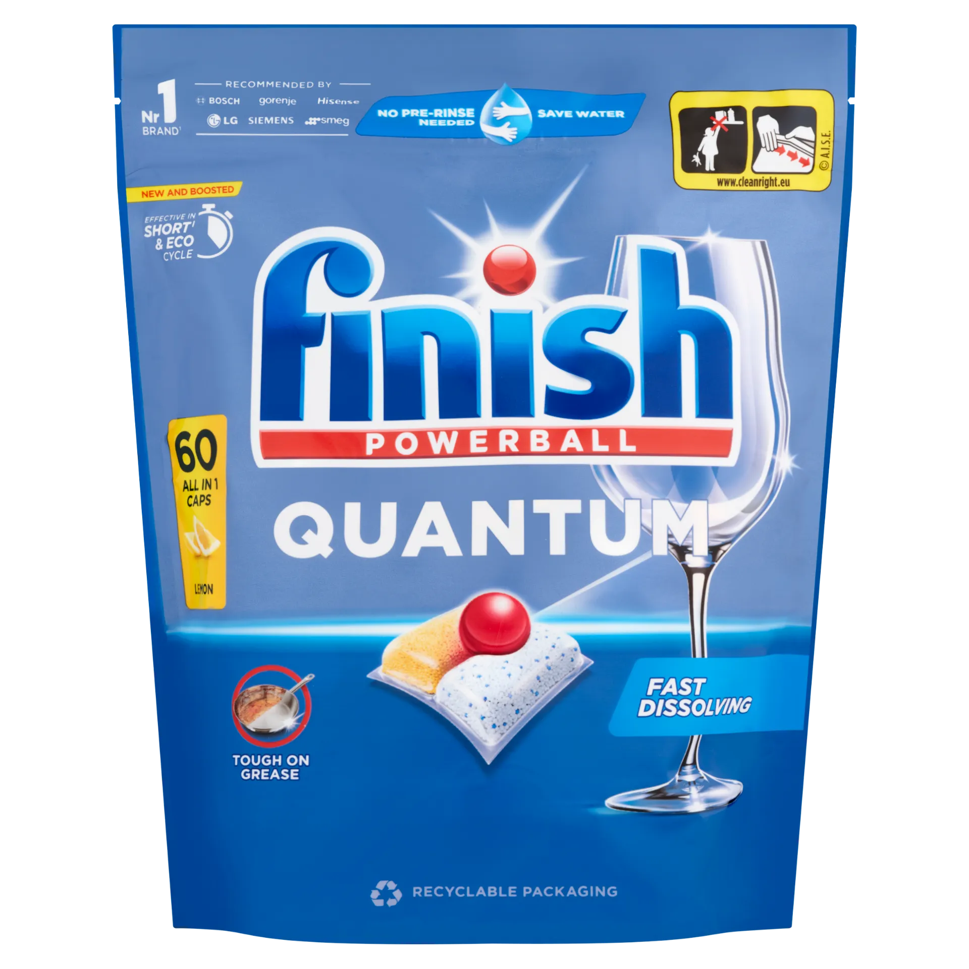 Finish Powerball Quantum Citrom mosogatógép kapszula 60 db 624 g 