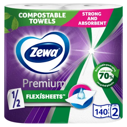 Zewa Premium Flexisheets háztartási papírtörlő 2 rétegű 2 tekercs termékhez kapcsolódó kép