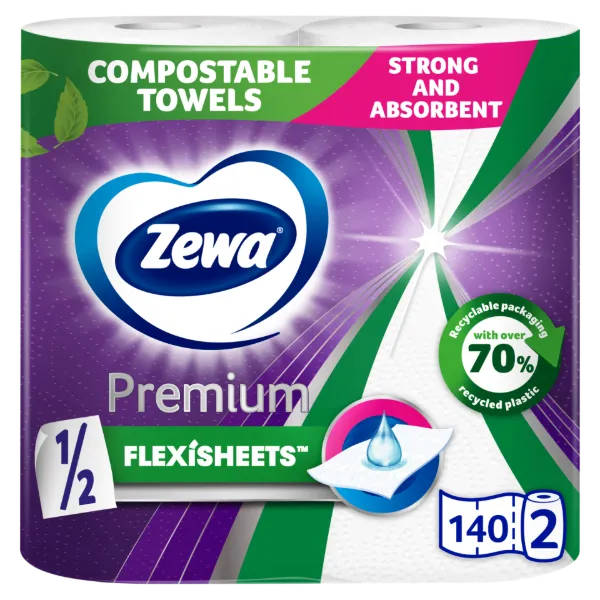 Zewa Premium Flexisheets háztartási papírtörlő 2 rétegű 2 tekercs termékhez kapcsolódó kép