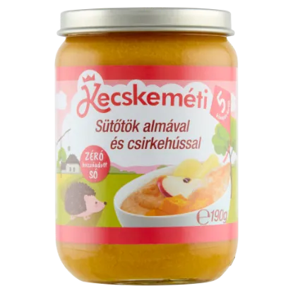 Kecskeméti sütőtök almával és csirkehússal bébiétel 5 hó+ 190 g termékhez kapcsolódó kép