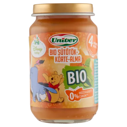 Univer Disney Baby bio sütőtök-körte-alma bébidesszert 4 hónapos kortól 163 g termékhez kapcsolódó kép