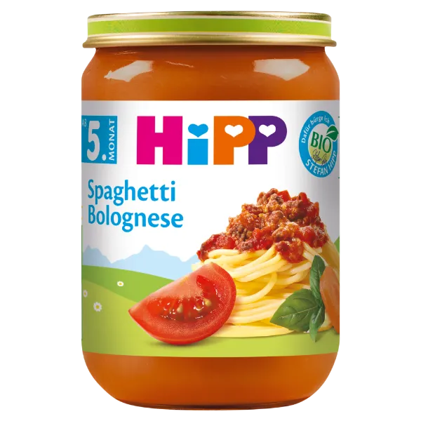 HiPP bio bolognai spagetti bébiétel 5 hó+l 190 g termékhez kapcsolódó kép