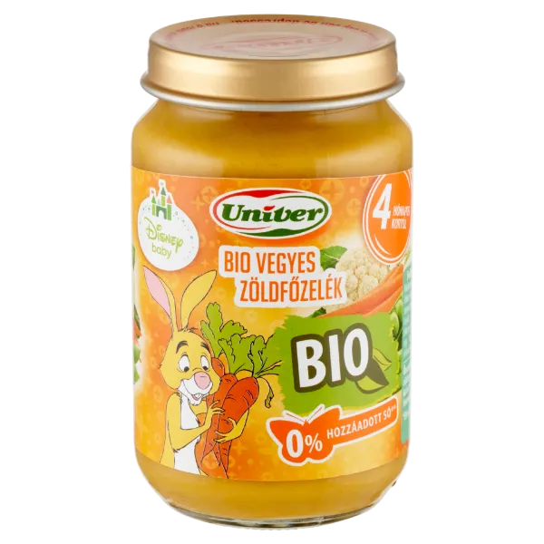 Univer bio vegyes zöldfőzelék zöldségpüré a bébinek, 4 hónapos kortól 163 g termékhez kapcsolódó kép