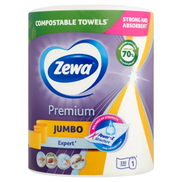 Zewa Premium Jumbo háztartási papírtörlő 3 rétegű 1 tekercs termékhez kapcsolódó kép