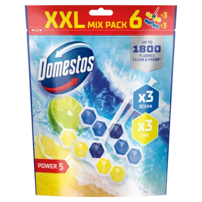 Domestos Power 5 WC frissítő blokk 6 x 50 g Ocean/Lime termékhez kapcsolódó kép