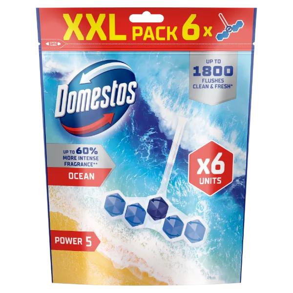 Domestos Power 5 WC frissítő blokk 6 x 50 g Ocean termékhez kapcsolódó kép