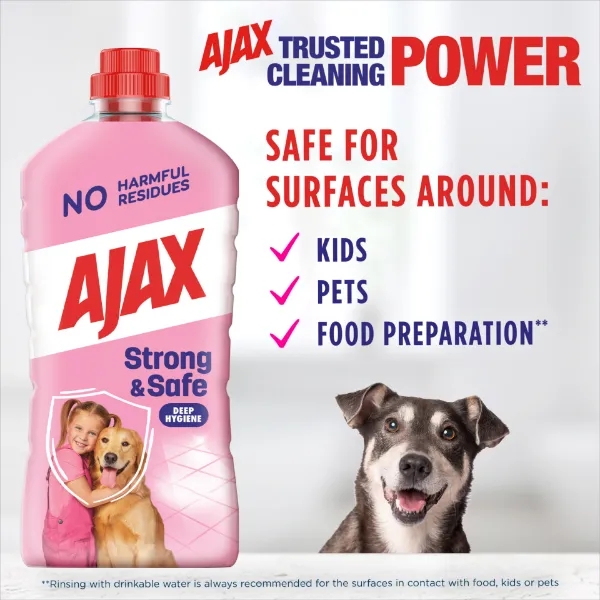 Ajax Strong & Safe többcélú tisztítószer 1000 ml termékhez kapcsolódó kép