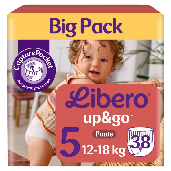 Libero Up&Go egyszerhasználatos bugyipelenka, méret: 5, 12-18 kg, 38 db termékhez kapcsolódó kép