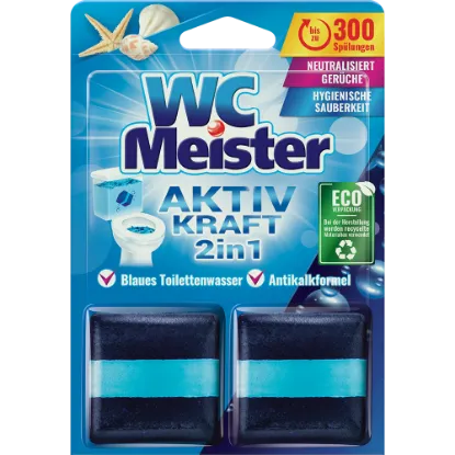 WC Meister wc tartálytabletta twinpack 2x50 g Óceán termékhez kapcsolódó kép