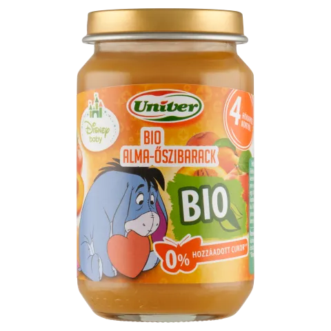 Univer Disney Baby bio alma-őszibarack bébidesszert 4 hónapos kortól 163 g termékhez kapcsolódó kép